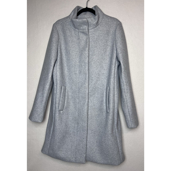 Time and Tru Jackets & Blazers - Time and Tru Women's Peacoat Gray Full Zip Mid Length Size Large Funnel Neck